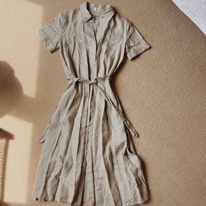 Wilfred Aritzia Eleta safari tan midi dress size XS